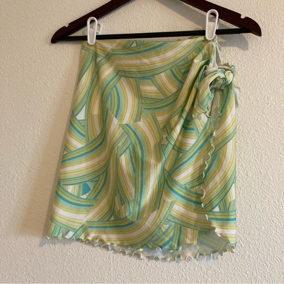 NWT L*Space Cher Lettuce Edge Coverup Printed Sarong Skirt Size XS/S - Picture 5 of 9